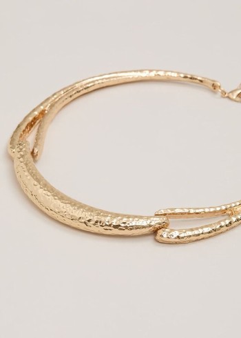 Phase Eight Gold Textured Collar Jewellery Gold Canada | SQHVTM-201